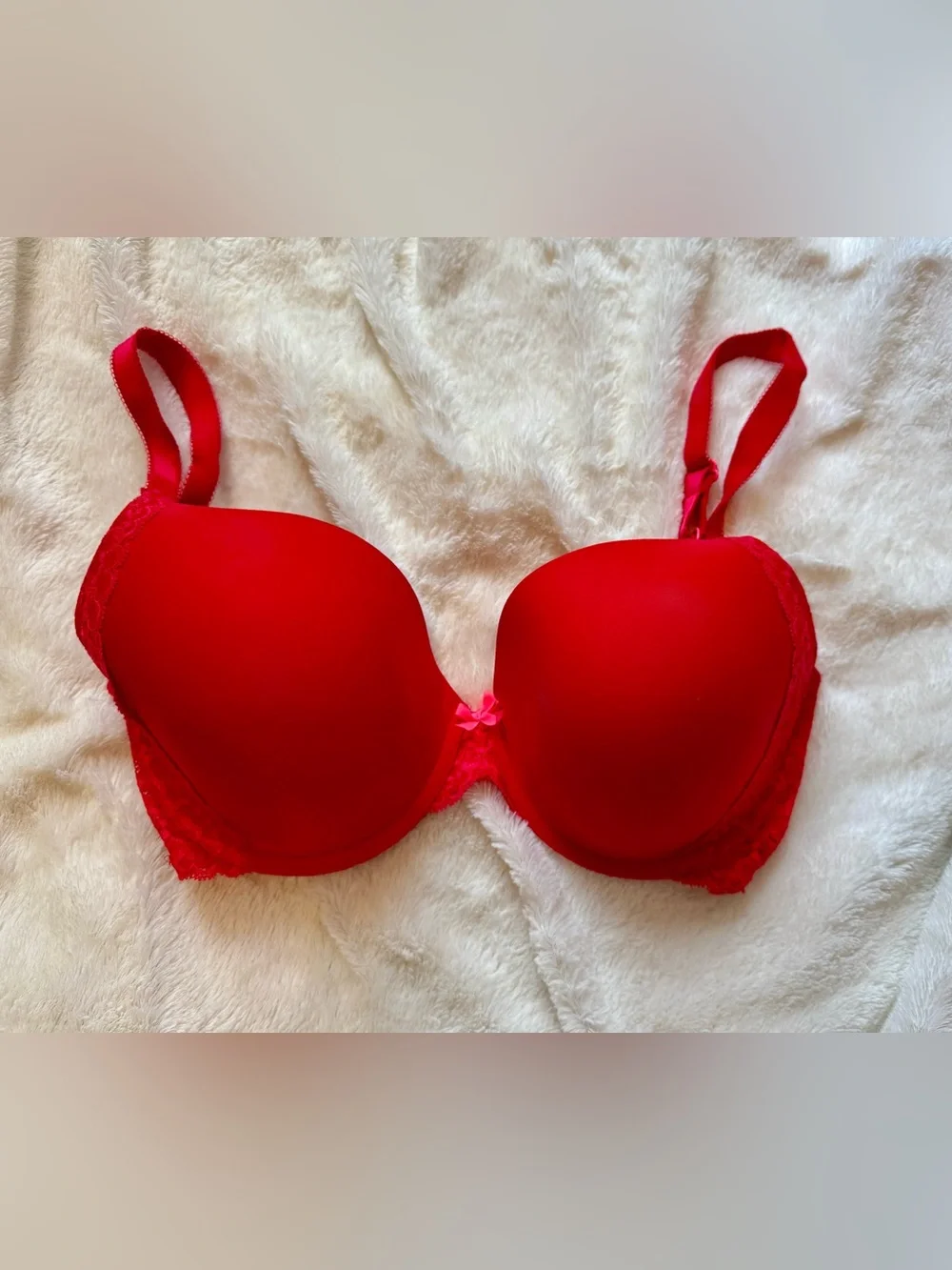 Victoria's Secret Red Push-Up Lace-Accent Bra